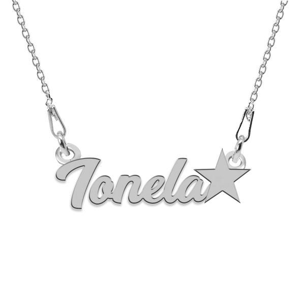 Colier argint, steluta, nume ionela 45 cm