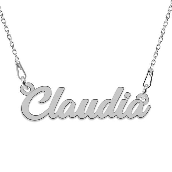 Colier argint, nume claudia, 45 cm