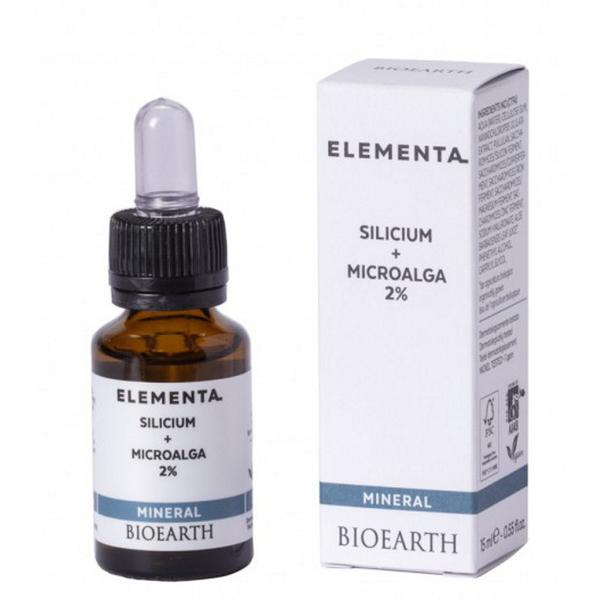 Ser pentru Ten cu Siliciu si Alge – Bioearth Elementa Beauty Booster Mineral Silicium + Microalga 2%, 15 ml Bioearth imagine pret reduceri