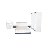 Dormitor Verona Alb/Gri cu pat 140x200 cm