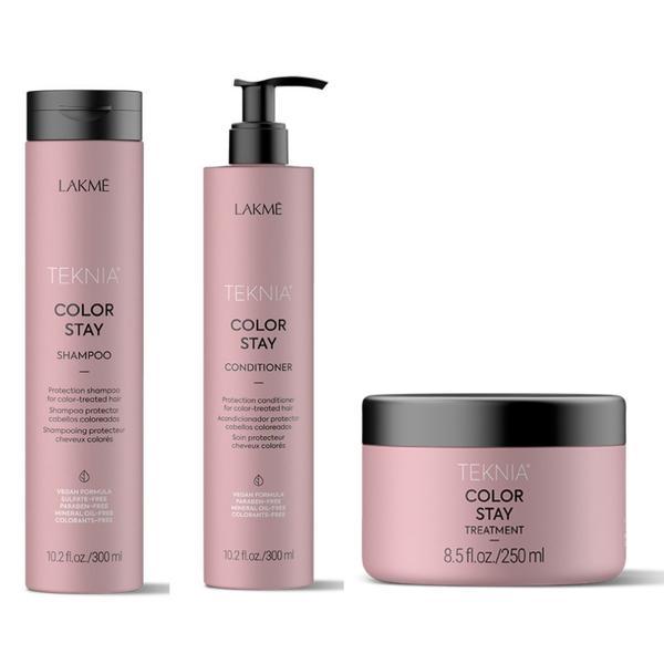 Set pentru par vopsit, Color Stay, Lakme, Sampon 300 ml , Balsam 300 ml, Tratament 250 ml 250 imagine noua