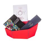 Set cadou Colored Joy, un set cosmetice JOY by Scottish Fine Soaps 265 ml, un pix Parker Royal, o agenda Herlitz A6, un coș hexagonal cartonat