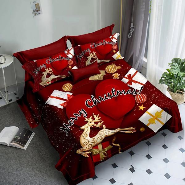 Lenjerie de pat, ralex, finet 6 piese, 3d xmas, model fxms30