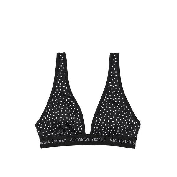 Sutien costum de baie victoria's secret, sydney logo plunge swim top, negru, xs intl