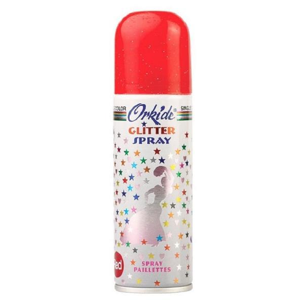 Spray Stralucitor Rosu tip glitter pentru par si corp Orkide, 90 ml