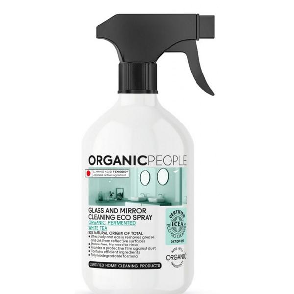 Solutie Ecologica pentru Geamuri si Oglinzi cu Extract de Ceai Alb Organic People, 500 ml