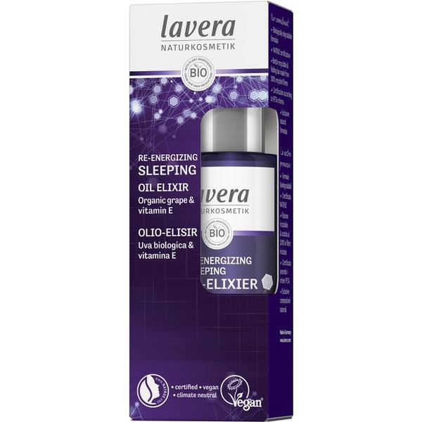 Elixir de noapte cu antioxidanti re-energizing sleeping oil elixir lavera, 30 ml