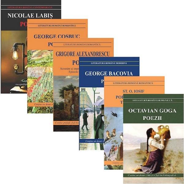 Pachet: poezii autori romani - n. labis, g. cosbuc, gr. alexandrescu, g. bacovia, o. goga, st.o. iosif, editura cartex