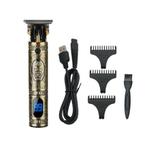 Aparat de tuns Conturare, Trimmer Modele Hair Styling Profesional, Gold, incarcare usb cu afisaj