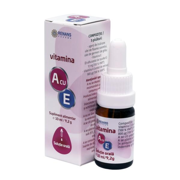 Vitamina A cu E Solutie Orala Renans Pharma, 10 ml