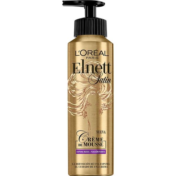 Spuma-crema pentru bucle cu fixare puternica - l'oreal paris elnett satin creme de mousse espuma rizos, 200 ml