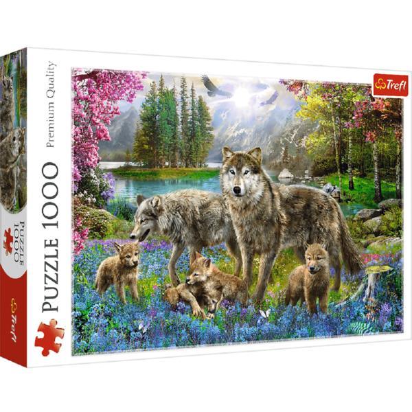 Puzzle 1000. familie de lupi