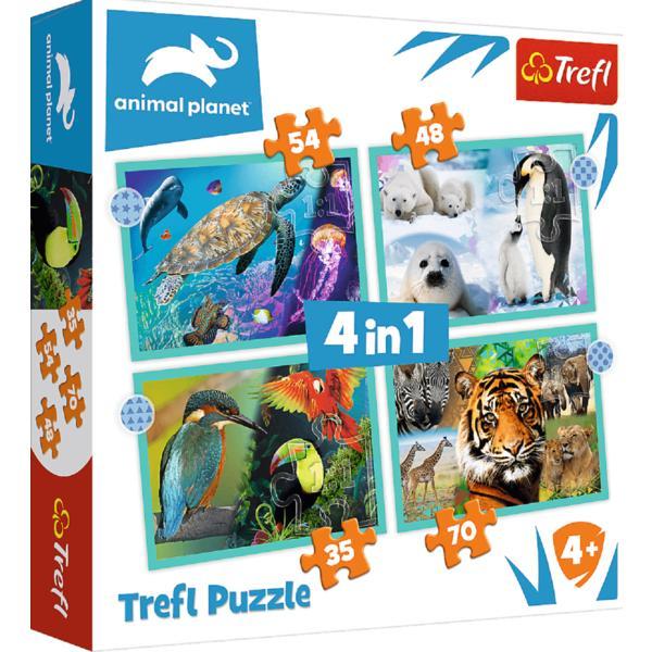 Puzzle 4 in 1. animal planet: misterioasa lume a animalelor