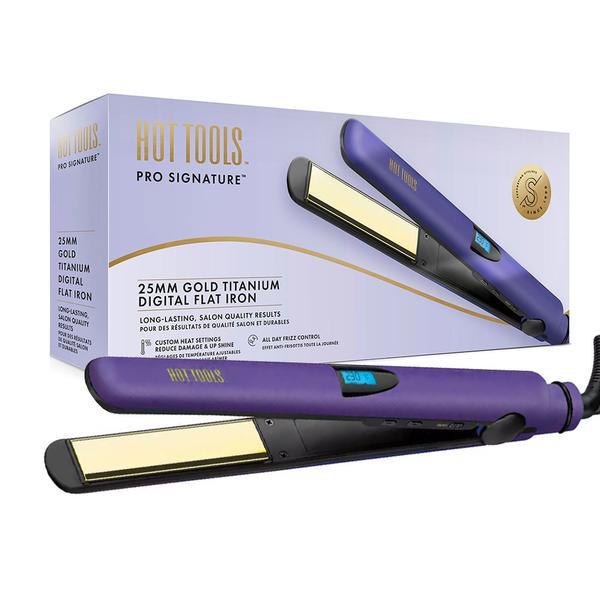 Placa de indreptat parul Hot Tools Gold Titanium, afisaj digital, 25 mm, Pro Signature, Htst2578uke afisaj imagine noua