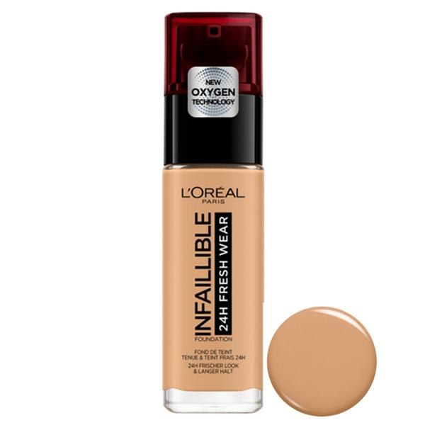 Fond de Ten Rezistent la Transfer – L'Oreal Paris Infaillible 24H Fresh Wear, nuanta 250 Radiant Sand, 30 ml