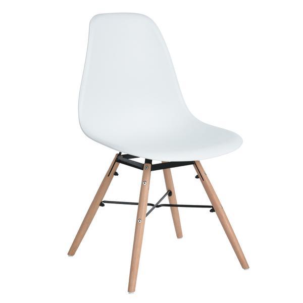 Scaun living flamel alb, 46x44,5x81,5 cm - unic spot ro