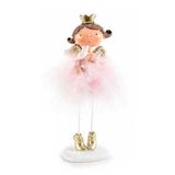 Figurina Inger din polirasina si textil roz 6x5x18 cm