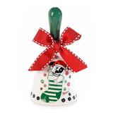 Clopotel din ceramica alba verde model Catelus Ø 5x10 cm