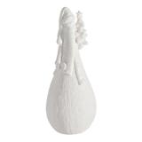 Figurina Mos Craciun din ceramica alba 11x10x34 cm