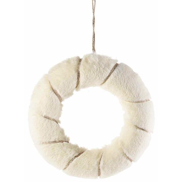Coronita din textil alb si auriu ø 26 cm