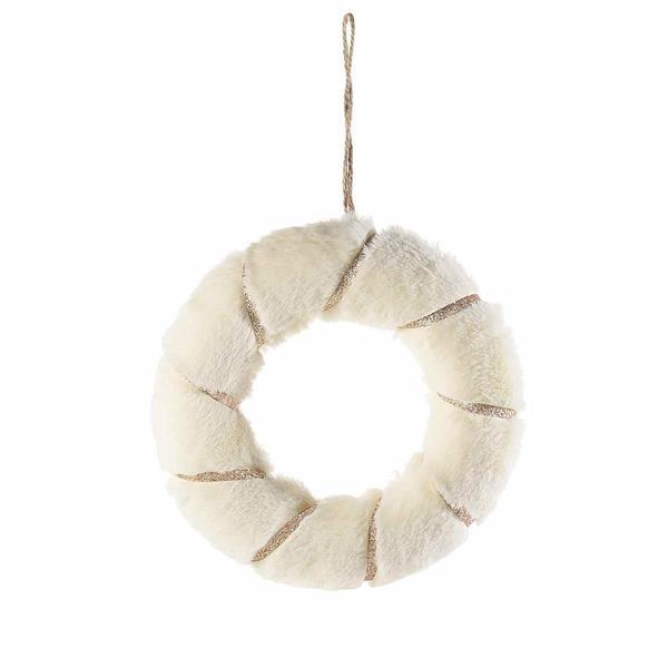 Coronita din textil alb si auriu ø 21 cm