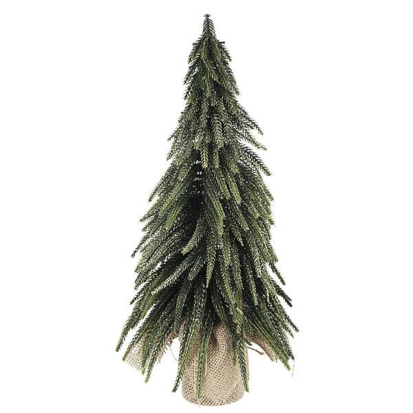 Brad artificial verde cu sclipici auriu in ghiveci cimone 20x45 cm
