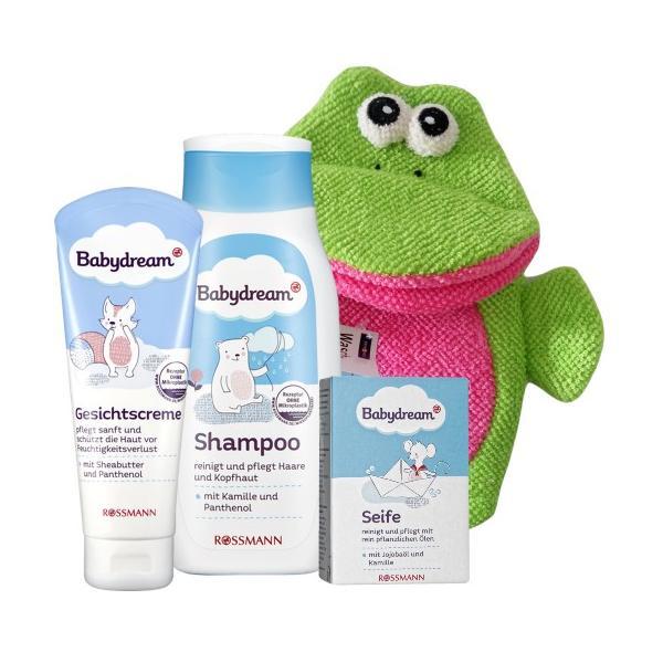 Set cadou cosmetice baby, crema 100ml + sapun 100g + sampon 250ml + manusa Kids Broscuța Verde