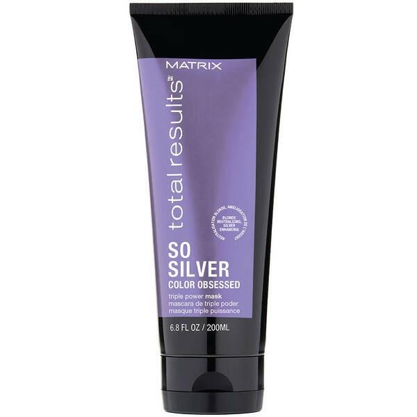 Masca pentru Par Blond - Matrix Total Results So Silver Color Obsessed Triple Power Mask, 200 ml