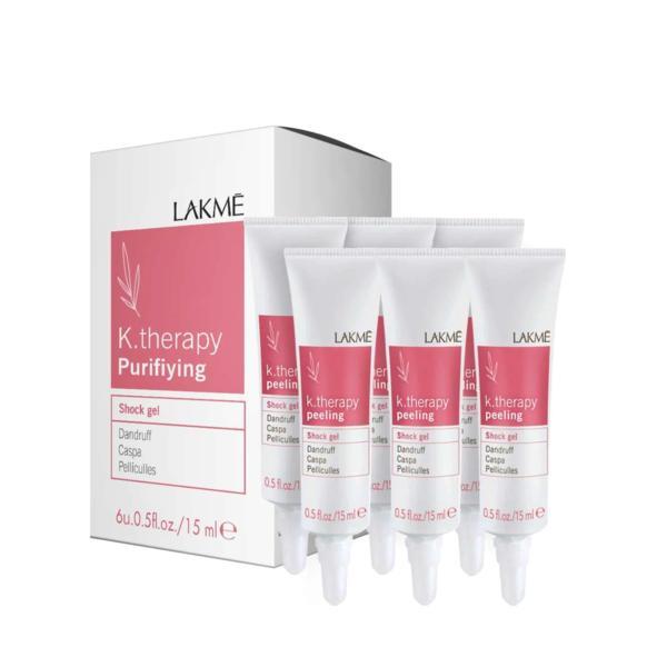 Concentat de soc împotriva mătreţii, Lakme K.Therapy – Peeling Shock gel, 6×15 ml împotriva
