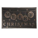 Covoras intrare casa antiderapant din cauciuc negru maro Christmas 75x45x1 cm