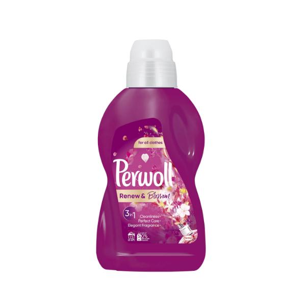 Detergent Lichid pentru Rufe cu un Parfum Floral - Perwoll Renew & Blossom for All Clothes 3 in 1, 900 ml
