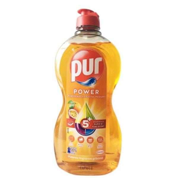 Detergent Lichid de Vase Portocale si Fructul Pasiunii Pur Power, 450 ml