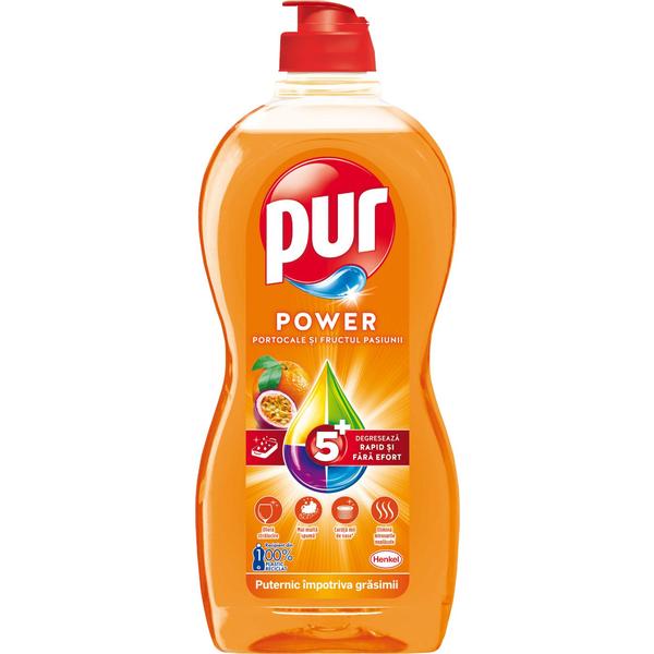 Detergent Lichid de Vase Portocale si Fructul Pasiunii Pur Power, 750 ml
