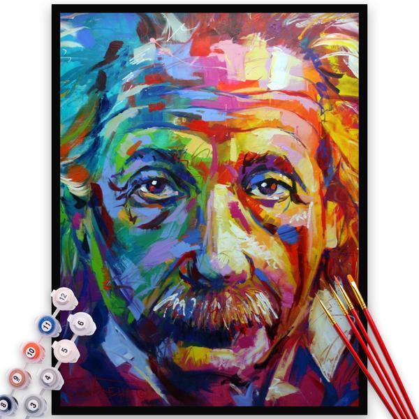 Kit pictura pe numere, panza, rama lemn, pensule si culori acrilice, 40x50 cm, portret, m1353
