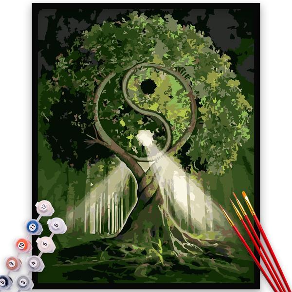 Kit pictura pe numere, panza, pensule si culori acrilice, 80x100 cm - fara rama, religioase, m1416