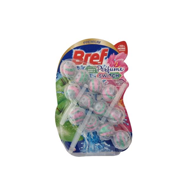 Odorizant Toaleta cu Aroma de Mar si Nufar – Bref Wc Parfume Switch Green Apple & Water Lily, 3x 50 g Odorizant Toaleta cu Aroma de Mar si Nufar – Bref Wc Parfume Switch Green Apple & Water Lily, 3x 50 g