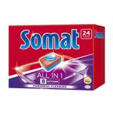 Detergent Tablete pentru Masina de Spalat Vase - Somat All in 1, 8 Actions Powerful Cleaning, 24 buc