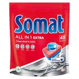 Detergent Tablete pentru Masina de Spalat Vase - Somat All in 1 Extra 9 Actions Powerful Cleaning, 45 buc
