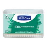 Betisoare de Urechi Biodegradabile din Bumbac - Septona 100% Biodegradable 100% Cotton, 200 buc