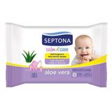 Servetele Umede pentru Bebelusi cu Extract de Aloe Vera - Septona Calm'n'Care Aloe Vera Wipes, 20 buc