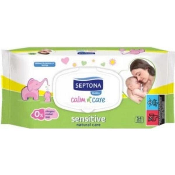 Servetele Umede pentru Pielea Sensibila a Bebelusilor - Septona Baby Calm'n'Care Sensitive Wipes, 54 servetele, 1 pachet