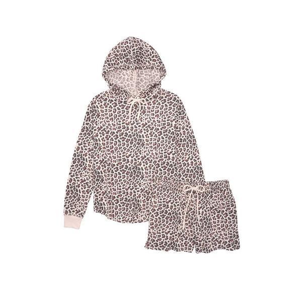 Trening dama, glow waffle hoodie and short set, victoria's secret, animal print, m intl