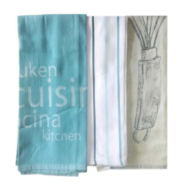 Set 3 prosoape de bucatarie jaquard blue, 50×70 cm, 100% bumbac, 250 gsm