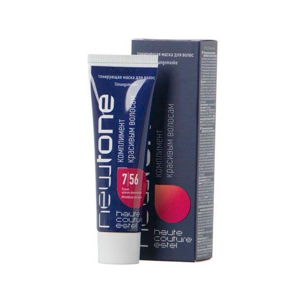 Masca nuantatoare pentru par cu keratina Haute Couture Newtone, 7/56 Blond rosu-violet, 60 ml 7.56