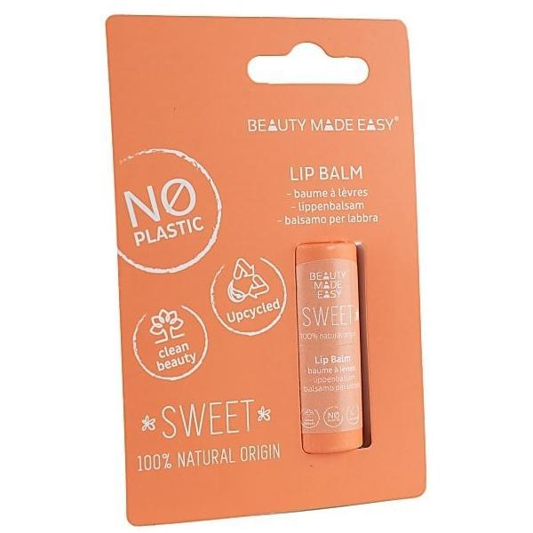 Balsam de buze zero plastic cu ceara de albine organica sweet, beauty made easy, 6 g