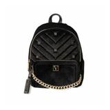 Rucsac, Victoria's Secret, Backpack Black Velvet V-Quilt Stud