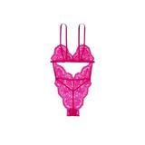 Costum Sexy, Victoria's Secret, Unlined Cutout Lace Teddy, Bright Violet, Marime M