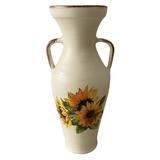 Vaza inalta,ceramica cu floarea soarelui - Ceramica Martinescu