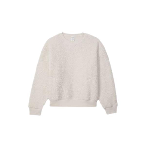 Bluza dama, victoria's secret, sherpa crew sweatshirt, bej, xs intl
