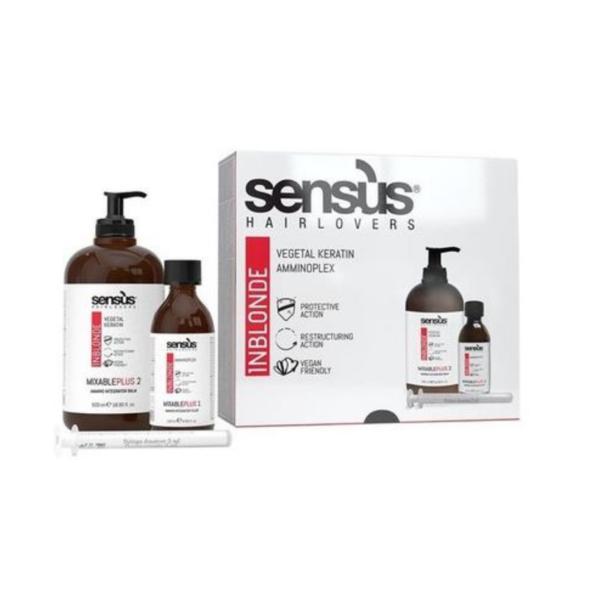 Set cadou MixablePlus Vegetal keratin Aminoplex Filler 12ml + Crema Amino Integrator 500ml - Sensus Us